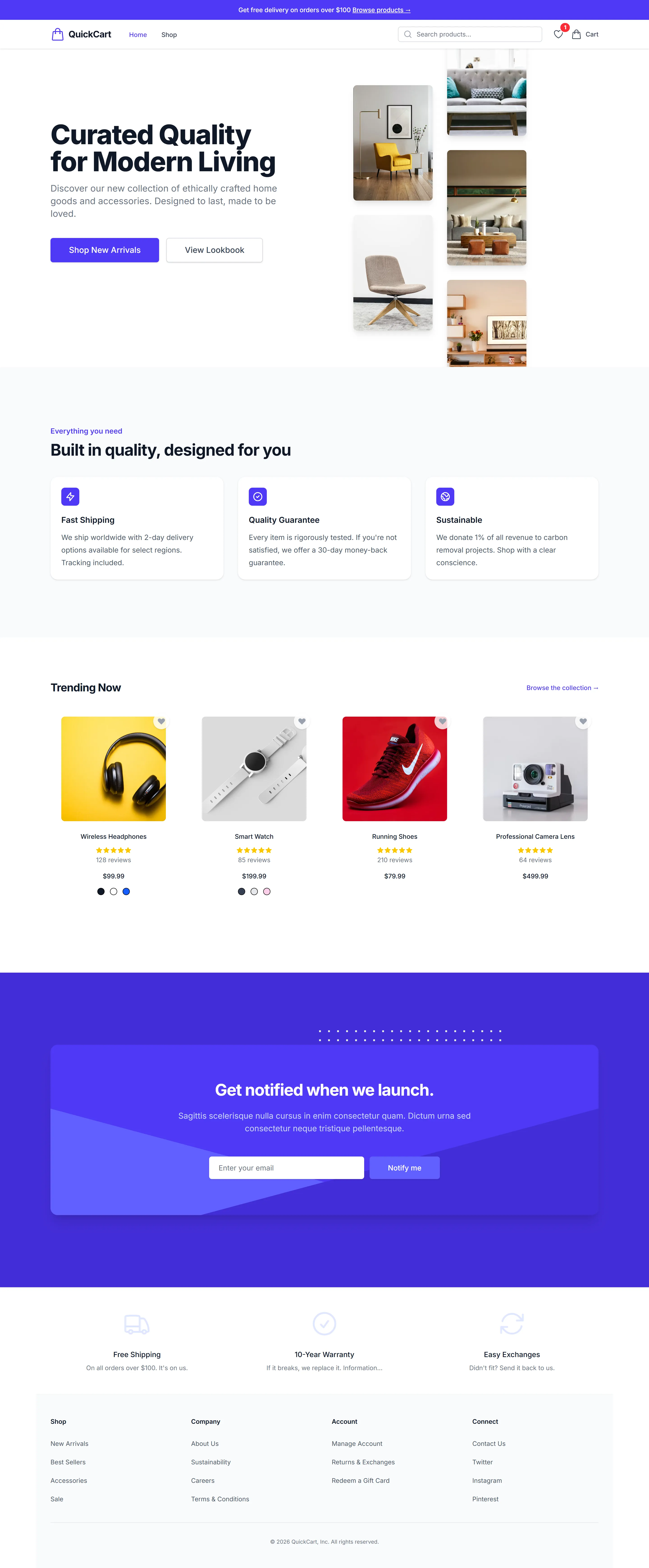 QuickCart: High-Performance E-Commerce preview